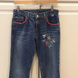 Crystal Brand Boho Embroidered Jeans